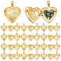 20шт. подвески-медальоны из латуни с гальваническим покрытием, Сердце со цветками 