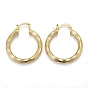 Brass Hoop Earring, Long-Lasting Plated, Textured Ring Shape