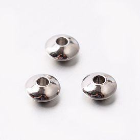 Rondelle 201 Stainless Steel Spacer Beads, 6x3mm, Hole: 2mm
