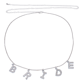 Кулон из сплава со стразами и надписью «невеста» из железа, цепочки для талии и живота