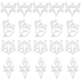 32 шт 4 стиль 201 подвески из нержавеющей стали, лазерная резка, лиса