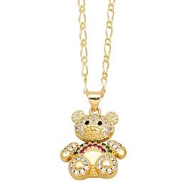 Ожерелье с кулоном из кубического циркония, медведь