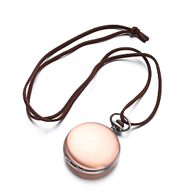 Alloy Quartz Pocket Watches, with Faux Suede Cords, 15.7 inch, Watch: 65.5x47x15mm