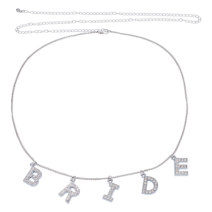 Кулон из сплава со стразами и надписью «невеста» из железа, цепочки для талии и живота