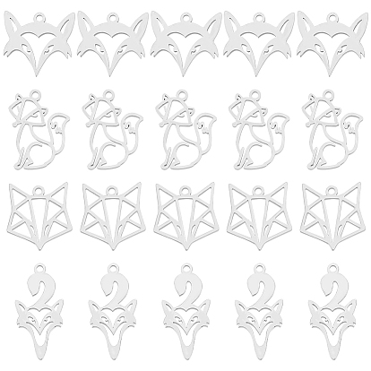 32 шт 4 стиль 201 подвески из нержавеющей стали, лазерная резка, лиса