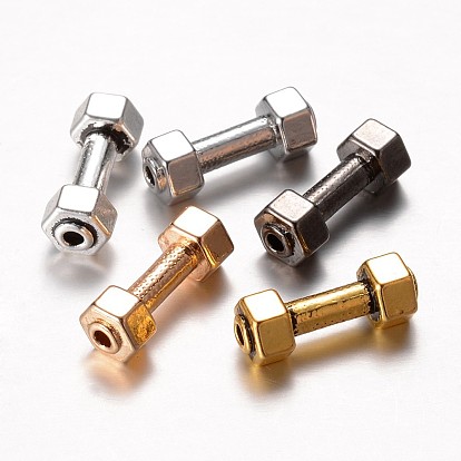 Сплавочные овальные бусины тибетского стиля , спортивные бусы, гантель