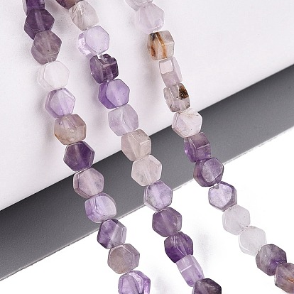 Natural Amethyst Beads Strands, Hexagon