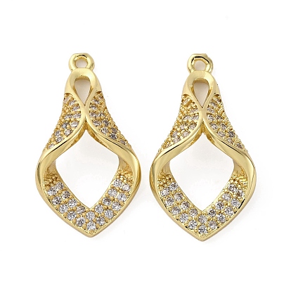Латунные микро проложить кубического циркония подвески, без кадмия, без никеля и без свинца, ромб прелести