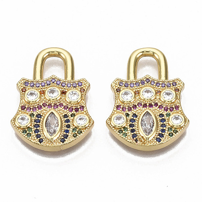 Латунные микро проложить кубического циркония подвески, без никеля , запирать, реальный 16 k позолоченный