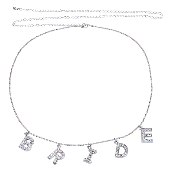 Кулон из сплава со стразами и надписью «невеста» из железа, цепочки для талии и живота