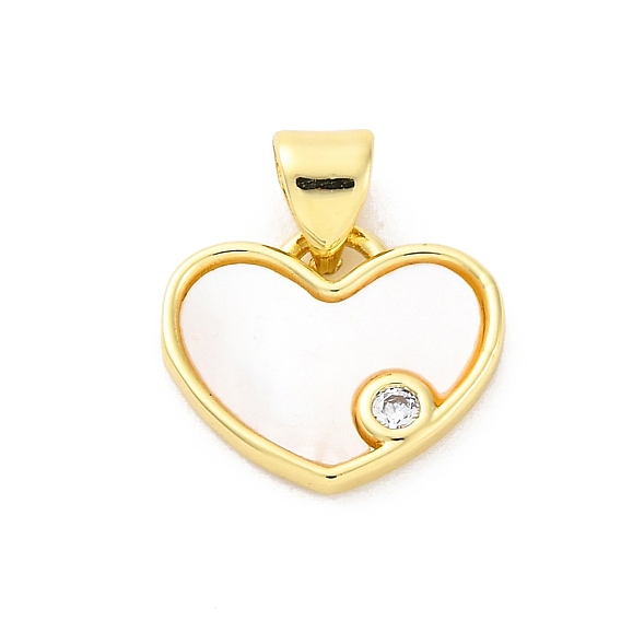 Латунные микро проложить кубического циркония подвески, без кадмия и без свинца, с оболочкой, сердце прелести