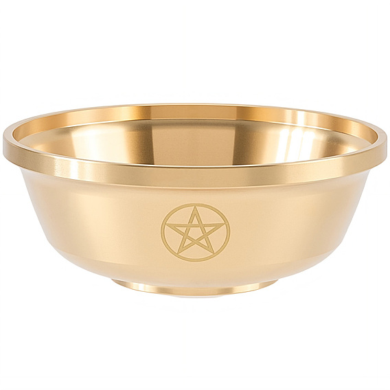 Brass Offering Bowl for Altar Meditation, Round