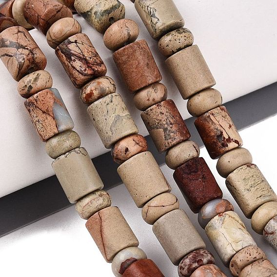 Natural Shoushan Stone Beads Strands, Barrel & Rondelle
