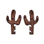Кулоны из натурального тополя, окрашенные, кактус