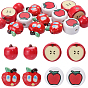 20Pcs 4 Styles Christmas Theme Handmade Porcelain Beads, Food Theme, Apple