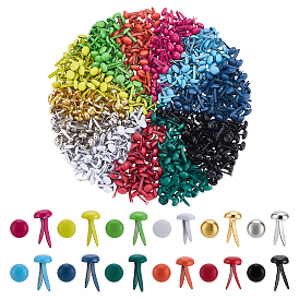 1200 шт. 12 цвета плоские круглые железные гвозди, скрапбукинга, Фотоальбом, украшение свадебных принадлежностей, детские куклы, бумажные карточки diy