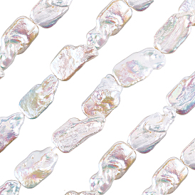 1 нити натуральных бусин из жемчуга Кеши, культивированный пресноводный жемчуг, барочный жемчуг, прямоугольные