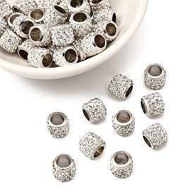 Rondelle Brass Rhinestone Beads, Large Hole Beads