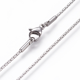 304 Stainless Steel Boston Link Chain Necklaces, with Lobster Claw Clasps