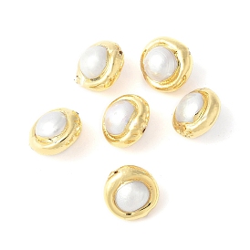 Гальванические бусины из натурального культивированного пресноводного жемчуга, блюдце бусины, белые