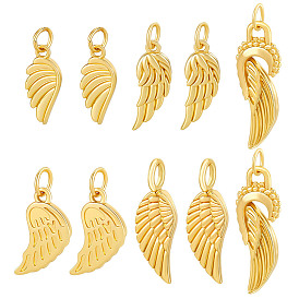 10 шт. 5 стили латунные подвески и амулеты, с целью перехода в кольце, крыло