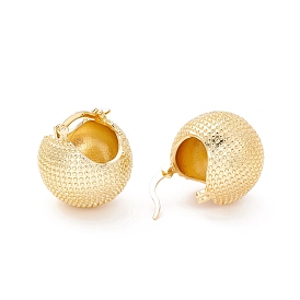 Textured Ball Brass Huggie Hoop Earrings for Women