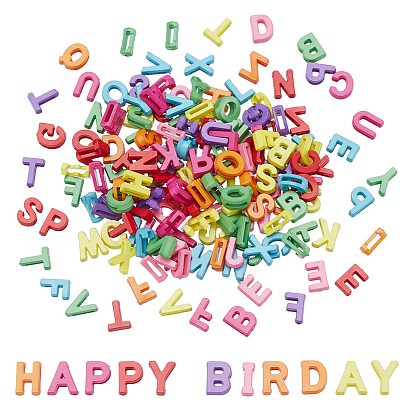 300 непрозрачные акриловые бусины, буквы