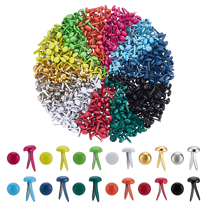 1200 шт. 12 цвета плоские круглые железные гвозди, скрапбукинга, Фотоальбом, украшение свадебных принадлежностей, детские куклы, бумажные карточки diy