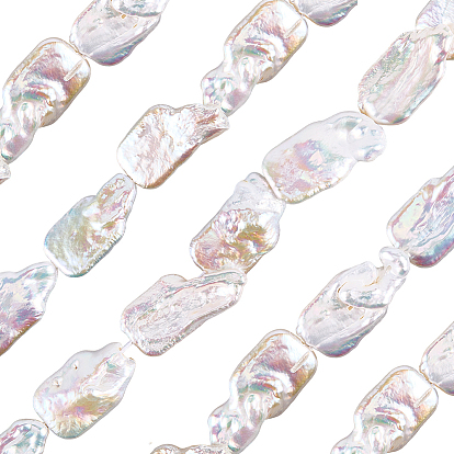 1 нити натуральных бусин из жемчуга Кеши, культивированный пресноводный жемчуг, барочный жемчуг, прямоугольные