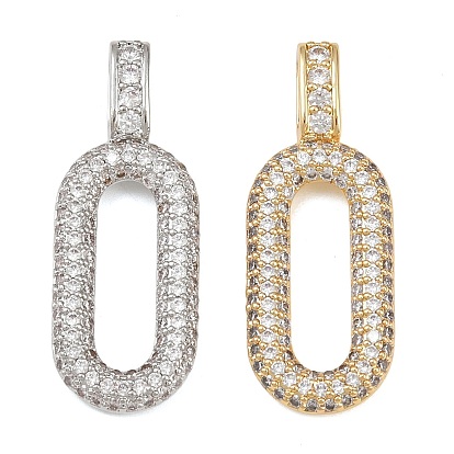 Латунные микро проложить кубического циркония подвески, овальные