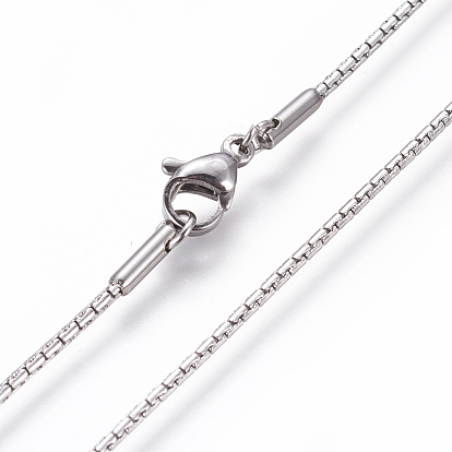 304 Stainless Steel Boston Link Chain Necklaces, with Lobster Claw Clasps