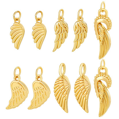 10 шт. 5 стили латунные подвески и амулеты, с целью перехода в кольце, крыло