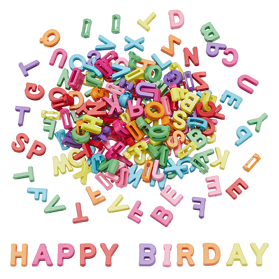 300 непрозрачные акриловые бусины, буквы