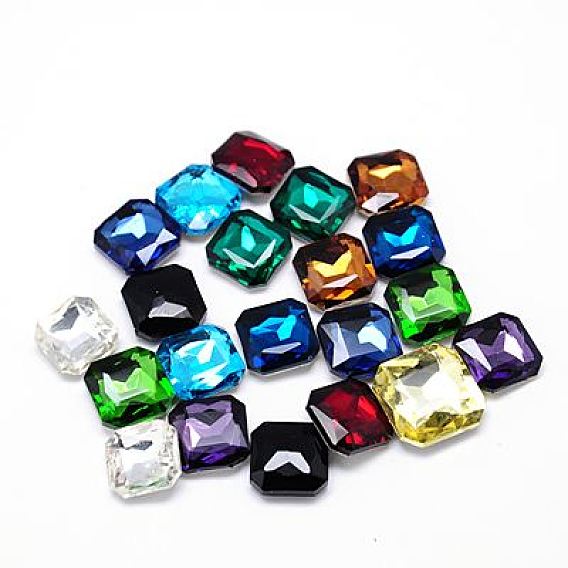 Конусные стеклянные стразы, граненые квадратные