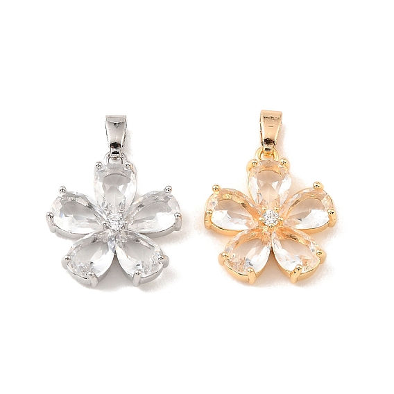 Подвески из латуни и прозрачного циркония, 