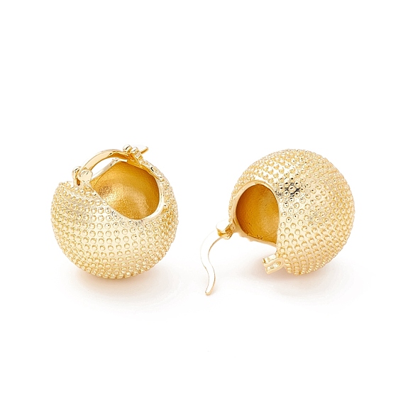Текстурированные серьги-кольца из латуни с шариками для женщин