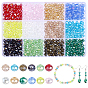 720Pcs 12 Colors Electroplate Glass Beads, AB Color Plated, Faceted, Rondelle