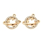 UV Plating Alloy Rhinestone Pendants, Planet