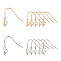 Brass Earring Hooks, Ear Wire, Cadmium Free & Lead Free, with Horizontal Loop