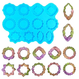 Rhombus & Star & Oval Shape DIY Pendant Silicone Molds, Resin Casting Molds, For UV Resin, Epoxy Resin Jewelry Making