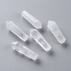 Perles de cristal de quartz naturel, cristal de roche, pierres de guérison, baguette magique de thérapie de méditation d'équilibrage d'énergie de reiki, pas de trous / non percés, prismes hexagonaux