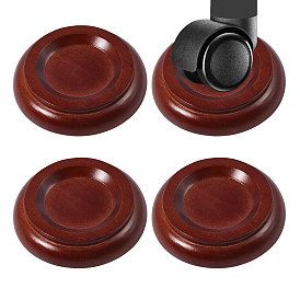 4Pcs Wood Piano Foot Mat, Flat Round