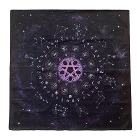 Esteras de altar de terciopelo, almohadilla de cielo estrellado para adivinación, 12 mantel constelaciones, tela de cartas de tarot