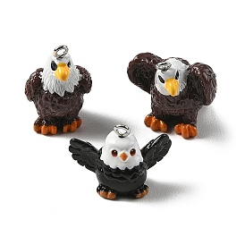Непрозрачные подвески смолы, сова прелести, с платиновыми тоновыми железными петлями