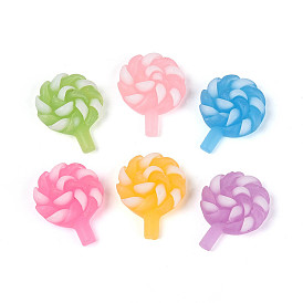 Светящиеся и матовые прозрачные кабошоны из смолы, леденец, светится в темноте