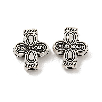 Сплавочные овальные бусины тибетского стиля , без кадмия и без свинца, крестик