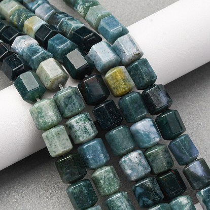 Природные моховой агат бисер нитей, шестиугольник призма