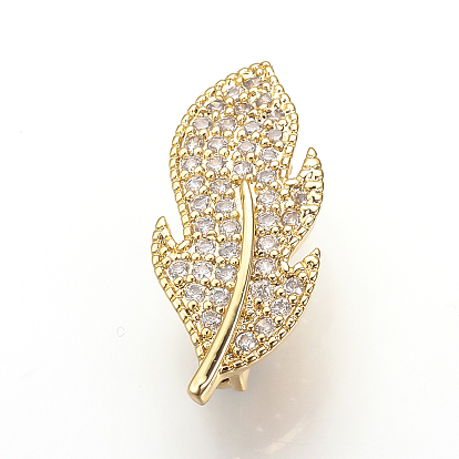 Латунный микропаве из циркония, подвеска навесная навесная, без кадмия и без свинца, перо