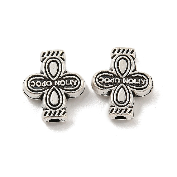 Сплавочные овальные бусины тибетского стиля , без кадмия и без свинца, крестик