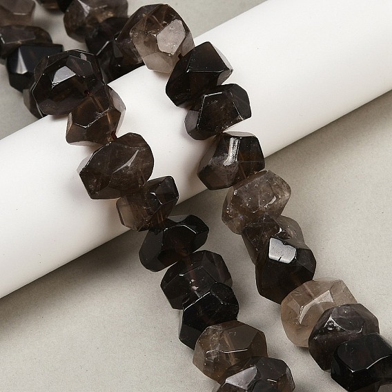 Природный дымчатый кварц нитей бисера, граненые, самородки